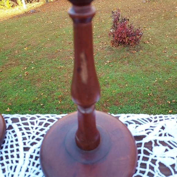 FINAL OLD Wood Candle Sticks - Picture 3 of 12
